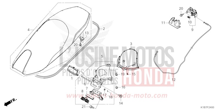 SEAT for Forza 350 MAT CARNELIAN RED METALLIC (R384) from 2022